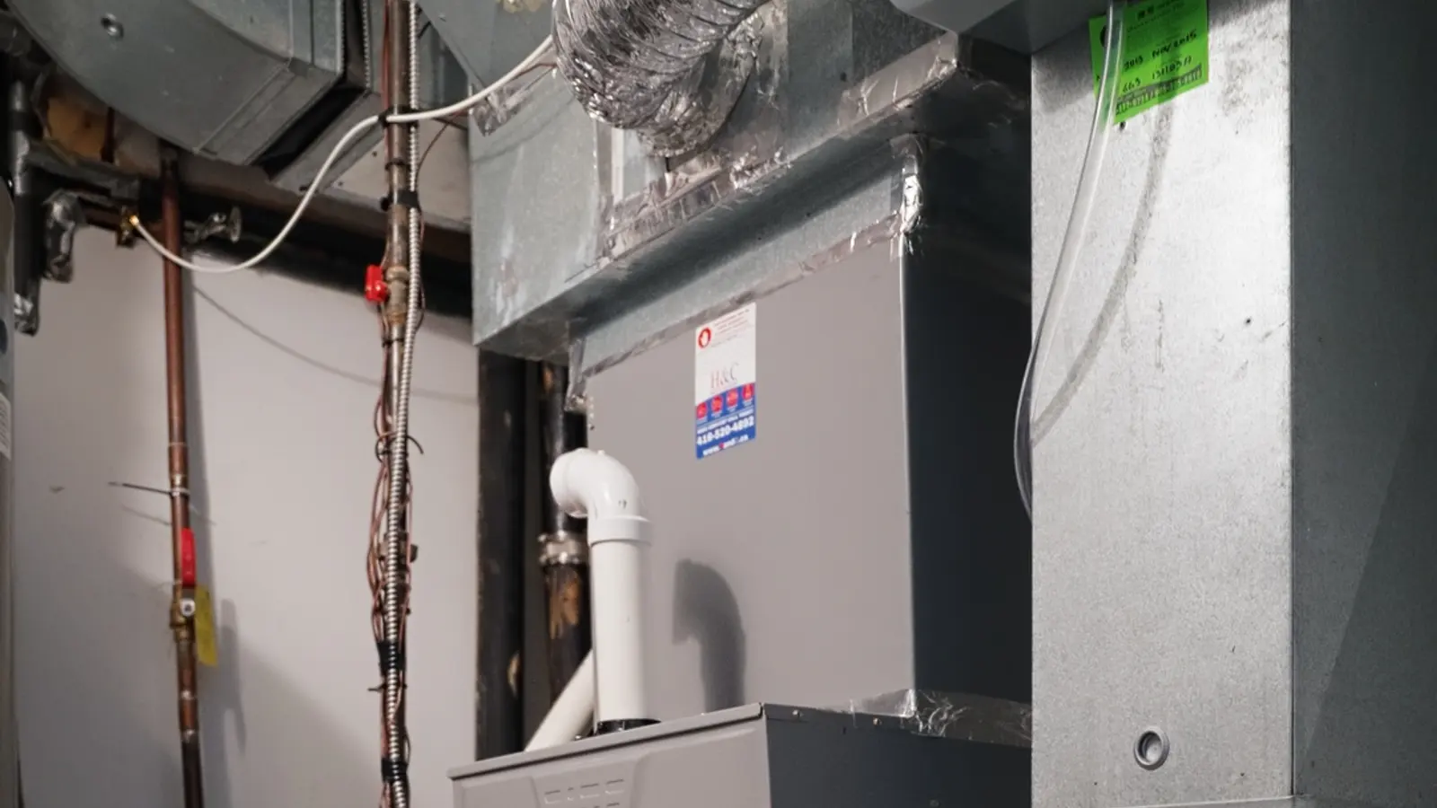 Newly installed heating equipment in a GTA mechanical room